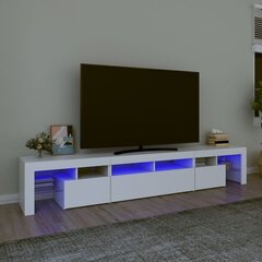 Televizoriaus spintelė su led apšvietimu, balta, 230 x 36,5 x 40 cm цена и информация | Тумбы под телевизор | pigu.lt