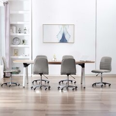 Valgomojo kėdės, 6vnt., šviesiai pilkos, audinys (3x283599) kaina ir informacija | Virtuvės ir valgomojo kėdės | pigu.lt