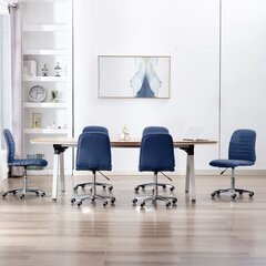 Valgomojo kėdės, 6vnt., mėlynos spalvos, audinys (3x283603) цена и информация | Стулья для кухни и столовой | pigu.lt