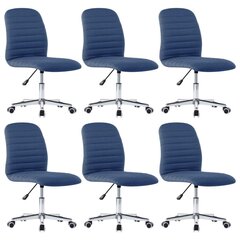 Valgomojo kėdės, 6vnt., mėlynos spalvos, audinys (3x283603) kaina ir informacija | Virtuvės ir valgomojo kėdės | pigu.lt