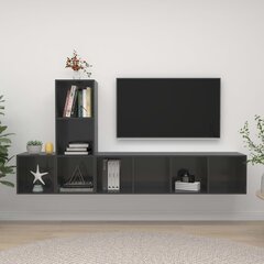 Spintelių komplektas, 3 dalių, pilkas kaina ir informacija | TV staliukai | pigu.lt