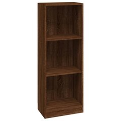vidaXL Spintelė knygoms, 3 aukštų, ruda ąžuolo, 40x24x109cm, mediena kaina ir informacija | Lentynos | pigu.lt