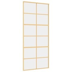 Stumdomos durys auksinės 90x205cm stiklas ir aliuminis 155167 kaina ir informacija | Vidaus durys | pigu.lt
