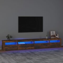 Televizoriaus spintelė su led, dūminio ąžuolo, 270 x 35 x 40 cm цена и информация | Тумбы под телевизор | pigu.lt