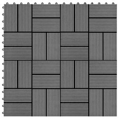 Grindų plytelės WPC, 30x30 cm, pilkos kaina ir informacija | Terasos grindys | pigu.lt