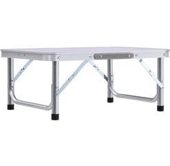 Sulankstomas stovyklavimo stalas, baltas, 60x45cm, aliuminis цена и информация | Туристическая мебель | pigu.lt