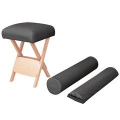 Taburetė masažui, juoda, 12cm storio sėdynė ir 2 atramos kaina ir informacija | Masažo reikmenys | pigu.lt