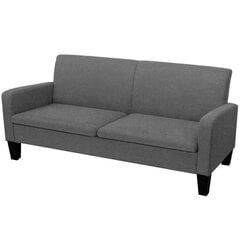 Dvivietė sofa, 180x65x76, tamsiai pilka цена и информация | Диваны | pigu.lt