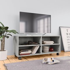 Televizoriaus spintelė su ratukais, 90x35x35 cm, pilka kaina ir informacija | TV staliukai | pigu.lt