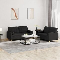 2-ių dalių sofos komplektas vidaXL, juodas цена и информация | Диваны | pigu.lt