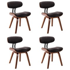 Обеденные стулья, 4 шт., серые цена и информация | Стулья для кухни и столовой | pigu.lt