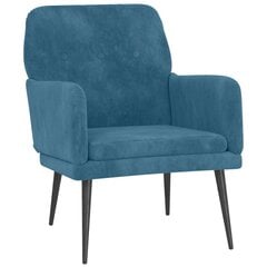 Krėslas vidaXL, Aksomas, 62x79x79cm, mėlyna kaina ir informacija | Svetainės foteliai | pigu.lt
