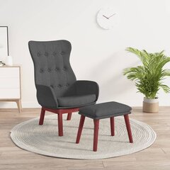 Poilsio kėdė su pakoja, tamsiai pilkos spalvos, audinys цена и информация | Кресла в гостиную | pigu.lt