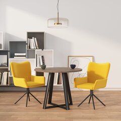 Pasukamos valgomojo kėdės, Aksomas, 2vnt., geltona kaina ir informacija | Virtuvės ir valgomojo kėdės | pigu.lt