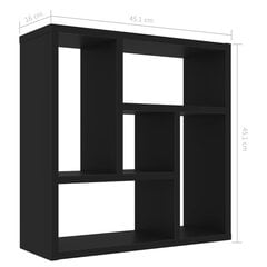 Sieninė lentyna vidaXL, 45,1x16x45,1cm, juoda цена и информация | Полки | pigu.lt