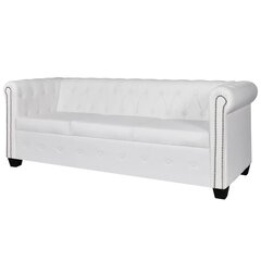 Trivietė sofa, baltos spalvos цена и информация | Диваны | pigu.lt