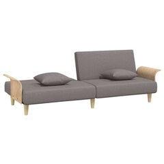 Sofa-lova su porankiais vidaXL, ruda kaina ir informacija | Sofos | pigu.lt