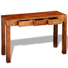 Konsolinis staliukas/spintelė iš Sheesham medienos, 3 stalčiai, 80 cm kaina ir informacija | Kavos staliukai | pigu.lt