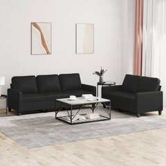 2-ių dalių sofos komplektas vidaXL, juodas цена и информация | Комплекты мягкой мебели | pigu.lt