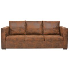 Trivietė sofa, 191x73x82cm, ruda цена и информация | Диваны | pigu.lt