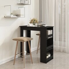 Baro stalas su lentyna, juodas, 102x50x103,5cm, MDP kaina ir informacija | Virtuvės ir valgomojo stalai, staliukai | pigu.lt