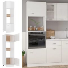 Spintelė mikrobangų krosnelei, 60x57x207 cm, balta цена и информация | Кухонные шкафчики | pigu.lt