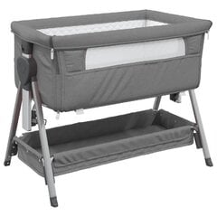Kūdikio lovytė vidaXL, tamsiai pilka kaina ir informacija | Kūdikių lovytės | pigu.lt