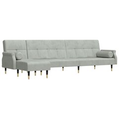 Sofa-lova vidaXL, pilka kaina ir informacija | Sofos | pigu.lt