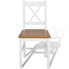 Medinės valgomojo kėdės, baltos, 6 vnt. цена и информация | Стулья для кухни и столовой | pigu.lt