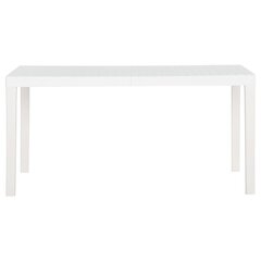 vidaXL Sodo stalas, baltos spalvos, 150x90x72cm, PP цена и информация | Садовые столы, столики | pigu.lt