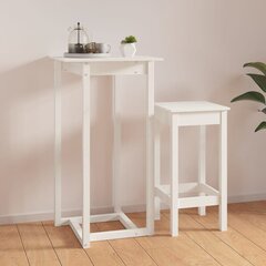 Baro stalas, Pušies medienos masyvas, 60x60x110cm, balta kaina ir informacija | Virtuvės ir valgomojo stalai, staliukai | pigu.lt