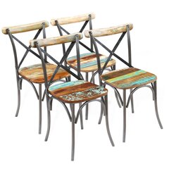 Обеденные стулья, 4 шт., массив переработанной древесины, 51 x 52 x 84 см цена и информация | Стулья для кухни и столовой | pigu.lt