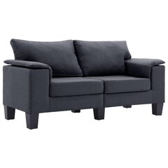 Dvivietė sofa, tamsiai pilkos spalvos, audinys цена и информация | Диваны | pigu.lt