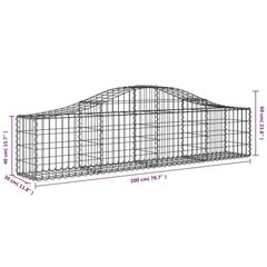 Išlenkti gabiono krepšiai vidaXL 200x30x40/60cm kaina ir informacija | Tvoros ir jų priedai | pigu.lt