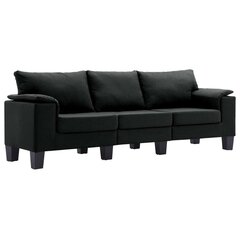 Trivietė sofa, juoda цена и информация | Диваны | pigu.lt