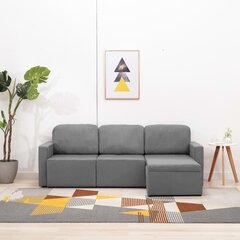 Trivietė modulinė sofa-lova, pilka цена и информация | Диваны | pigu.lt