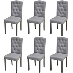 6 обеденных стульев с тканьевой обшивкой, цвет темно-серый цена и информация | Стулья для кухни и столовой | pigu.lt