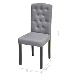 6 обеденных стульев с тканьевой обшивкой, цвет темно-серый цена и информация | Стулья для кухни и столовой | pigu.lt