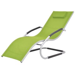 Saulės gultas su pagalvėle, žalias цена и информация | Шезлонги | pigu.lt