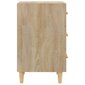 Naktinė spintelė, ąžuolo spalvos, 40x40x66cm, apdirbta mediena kaina ir informacija | Spintelės prie lovos | pigu.lt