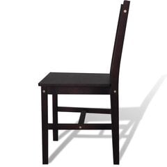 Medinės valgomojo kėdės, rudos, 6 vnt. kaina ir informacija | Virtuvės ir valgomojo kėdės | pigu.lt