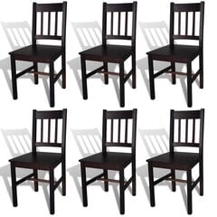 Обеденные стулья, коричневые, 6 шт. цена и информация | Стулья для кухни и столовой | pigu.lt