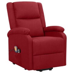 Atlošiamas masažinis krėslas, raudonas, audinys цена и информация | Кресла в гостиную | pigu.lt
