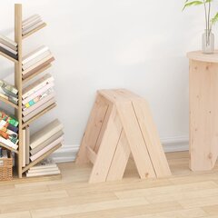 vidaXL Taburetės, 2 vnt., 40 x 40 x 45 cm, pušies medienos masyvas Ruda kaina ir informacija | Virtuvės ir valgomojo kėdės | pigu.lt