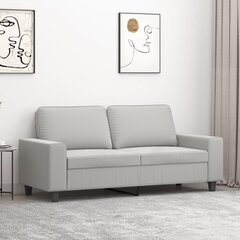 Dvivietė sofa, šviesiai pilka, 140cm, mikropluošto audinys kaina ir informacija | Sofos | pigu.lt