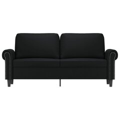 Dvivietė sofa, juodos spalvos, 140cm, dirbtinė oda цена и информация | Диваны | pigu.lt