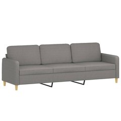 vidaXL Trivietė sofa, tamsiai pilkos spalvos, 210cm, audinys цена и информация | Диваны | pigu.lt