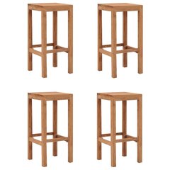 Baro taburetės, tikmedžio medienos masyvas, 4vnt. kaina ir informacija | Virtuvės ir valgomojo kėdės | pigu.lt