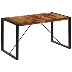 Stalas, 140x70x75cm, rausv. dalb. medienos masyvas kaina ir informacija | Virtuvės ir valgomojo stalai, staliukai | pigu.lt