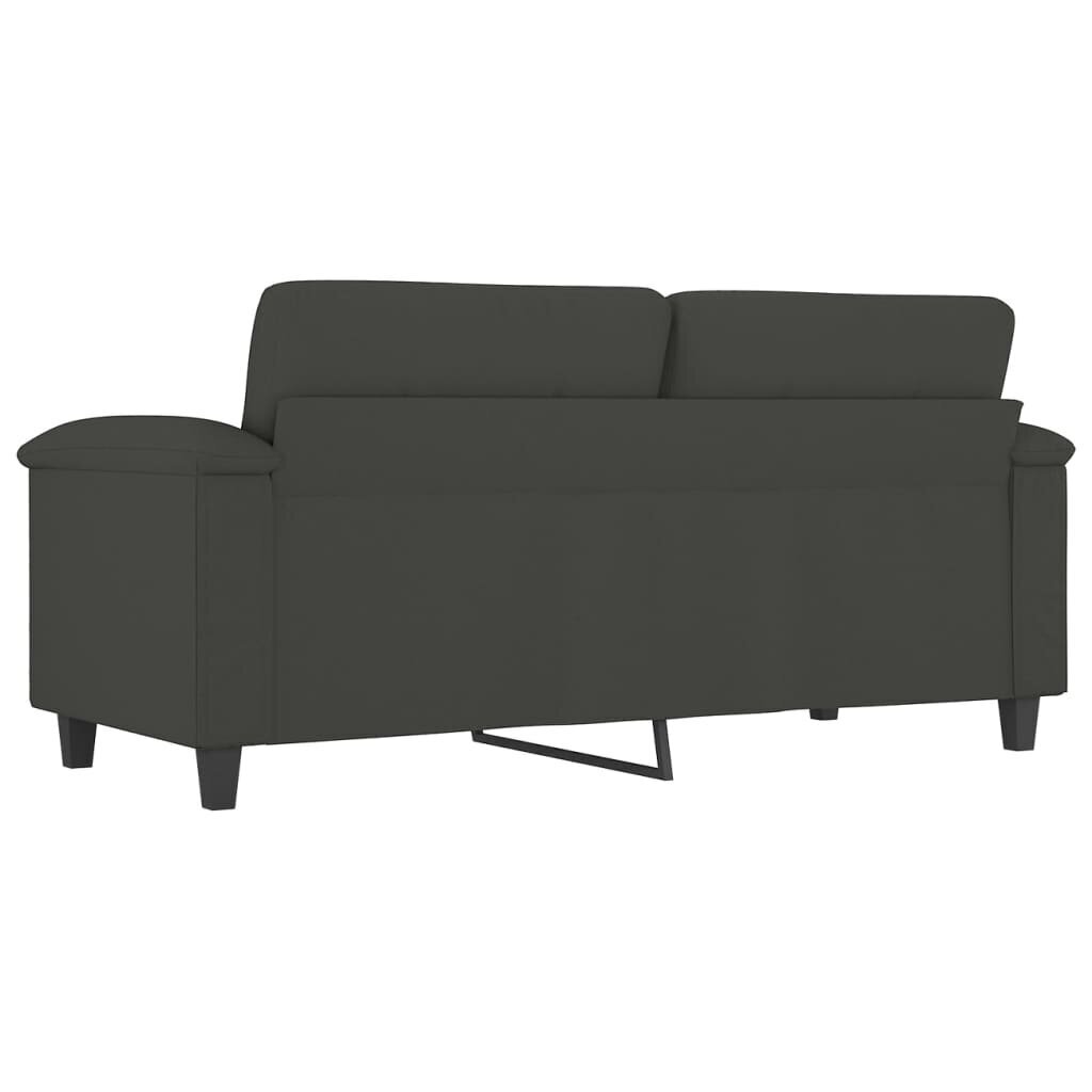 Dvivietė sofa vidaXL, Mikropluošto audinys, 140cm, tamsiai pilka цена и информация | Sofos | pigu.lt